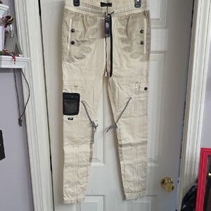 Rare Only 300 Made. Men's Beige Cargo Pants with Unique Detailing